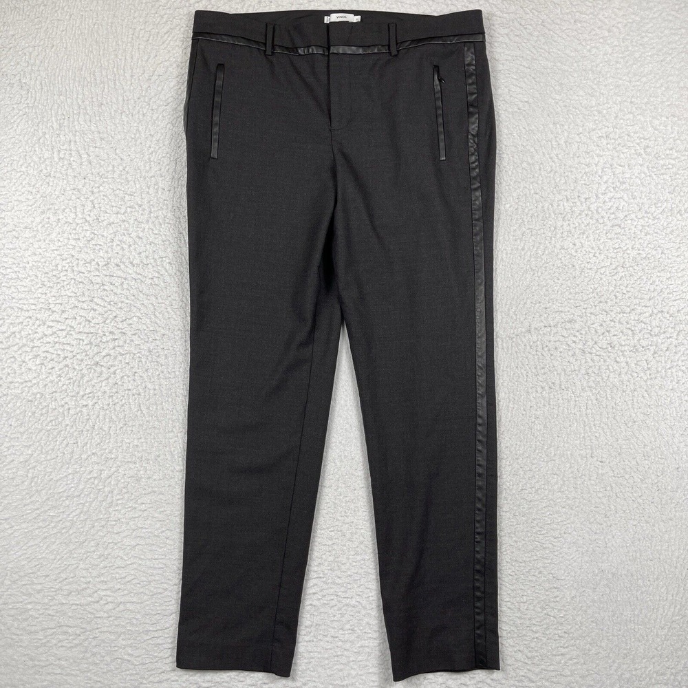 Vince Pants Womens 12 Gray Wool Trouser Stretch Zip Pockets Career‎ Party Casual